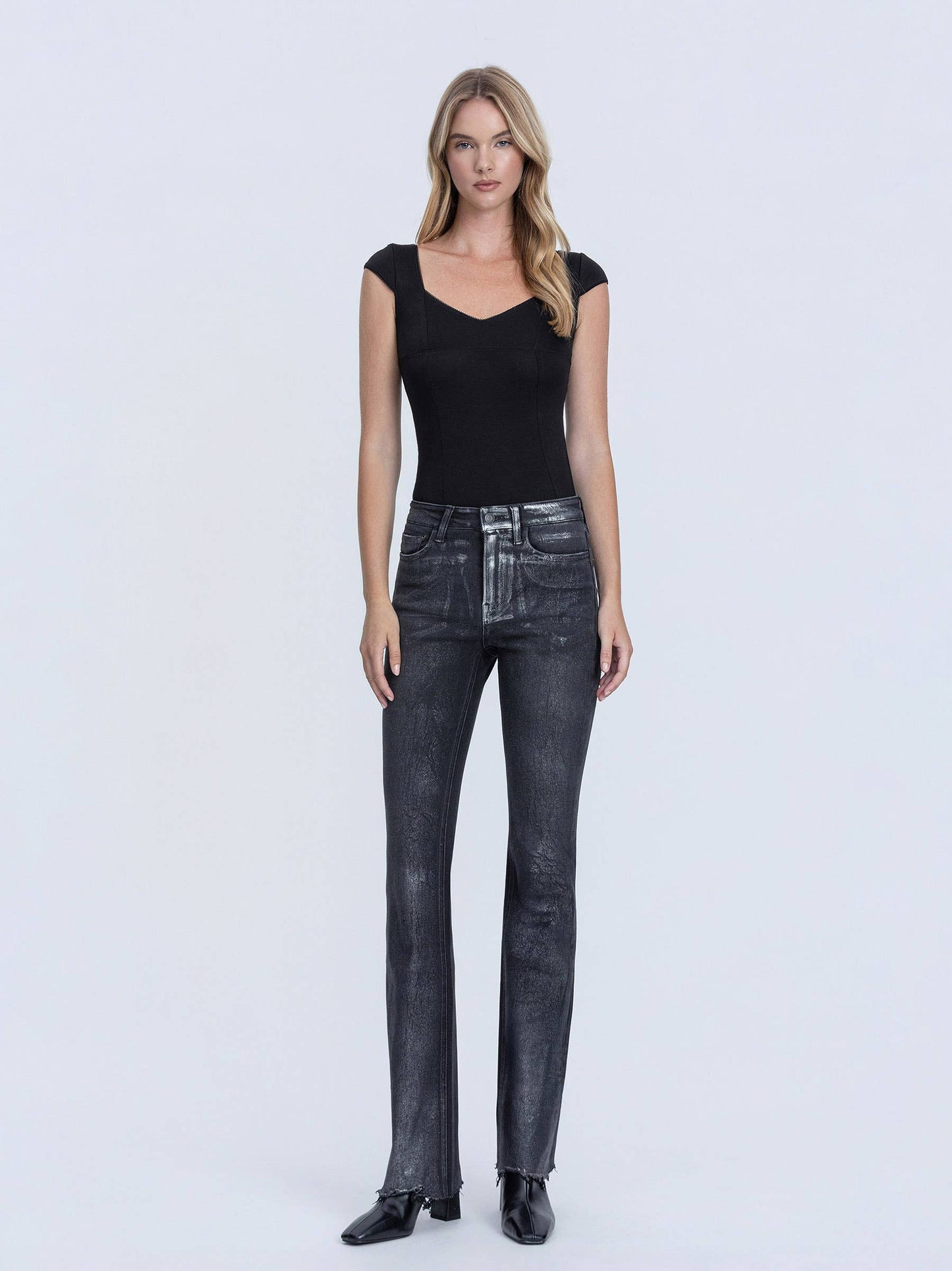 High Rise Metalic Black Bootcut