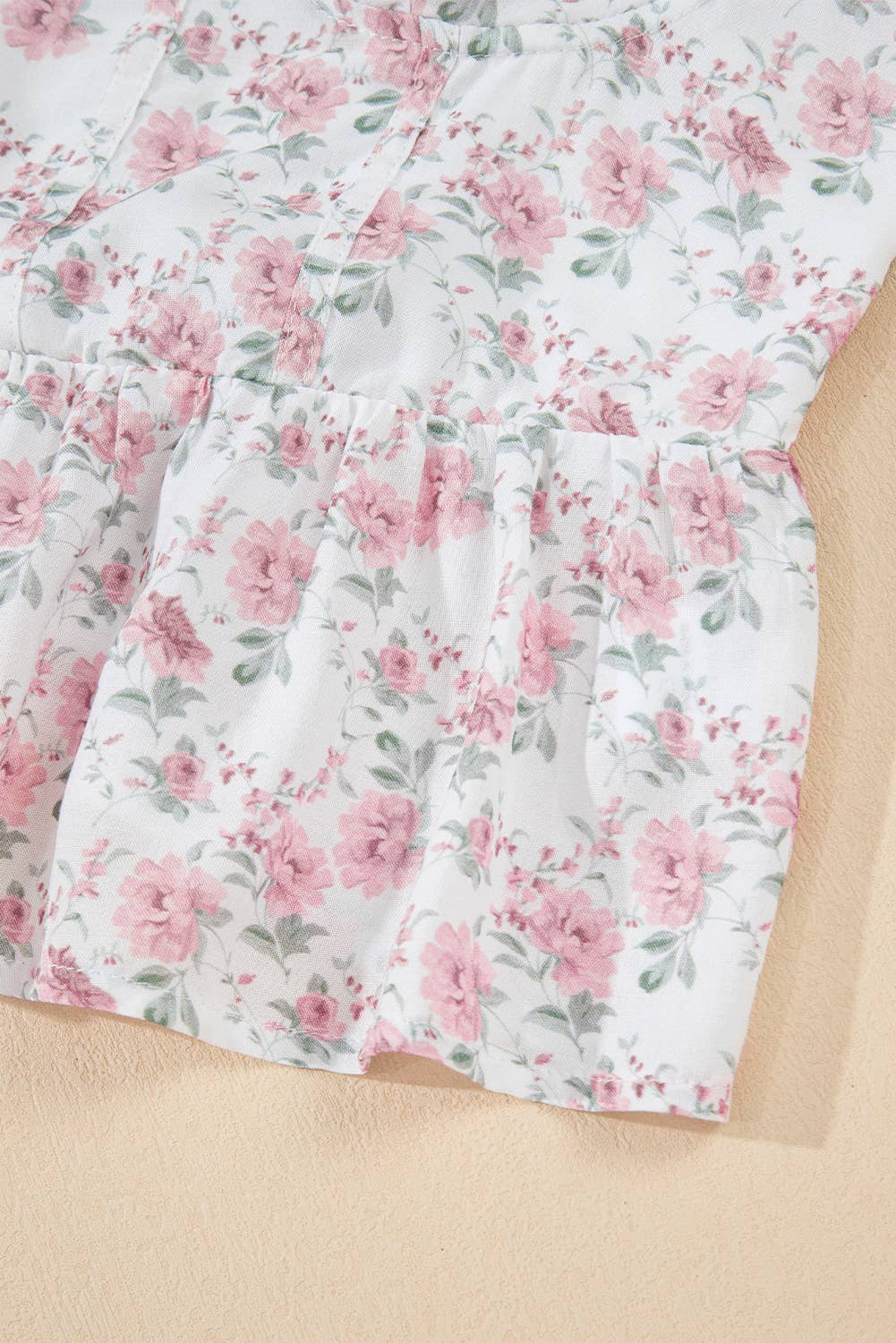Floral Flutter Peplum Tank Top: