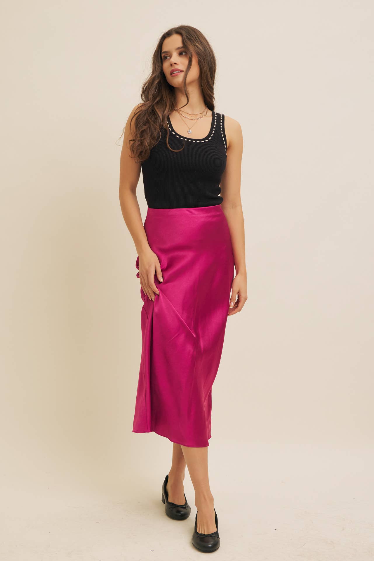 High Quality Thick Silky Satin Bias Cut Maxi Skirt
