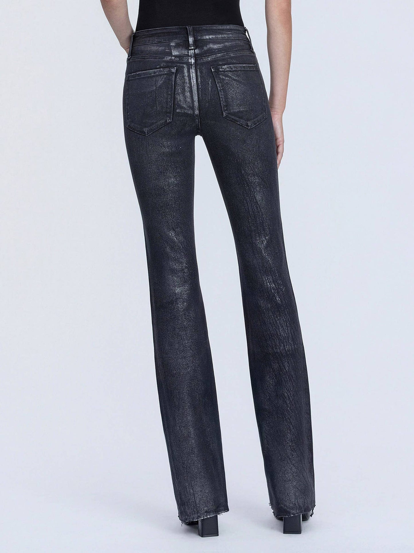 High Rise Metalic Black Bootcut