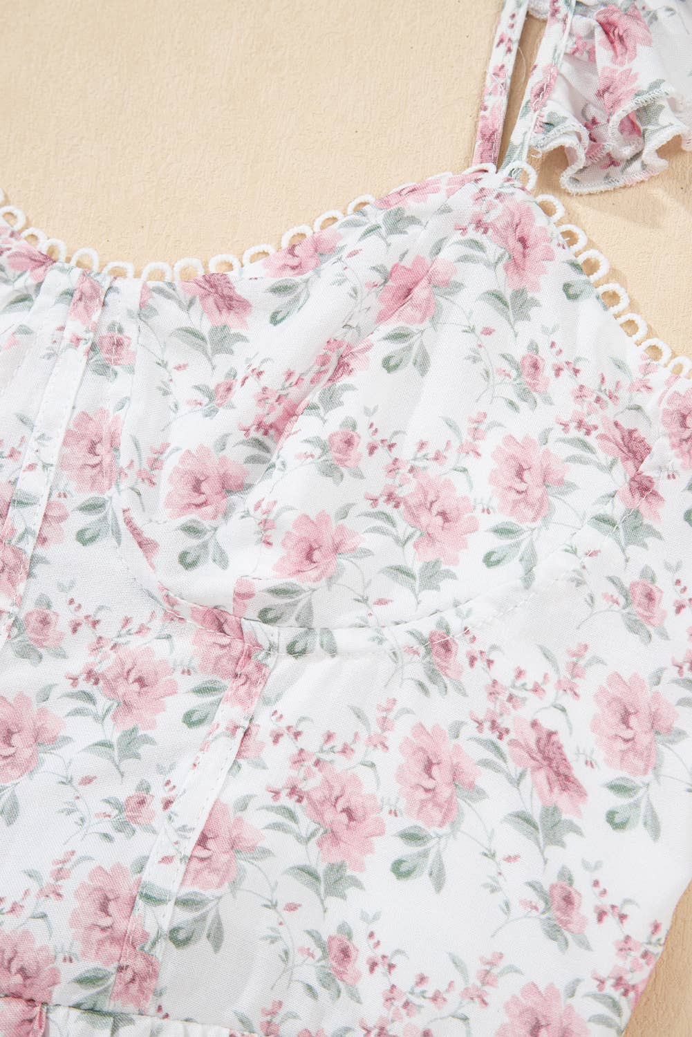 Floral Flutter Peplum Tank Top: