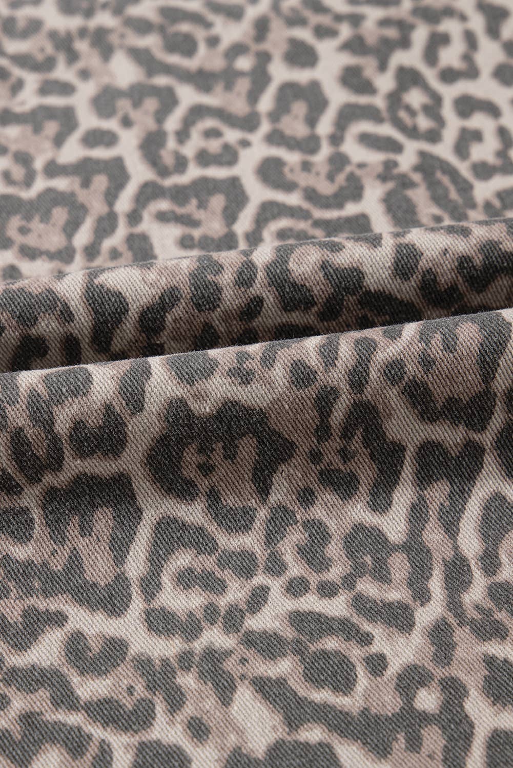 Leopard Frayed Edge High Waist Jeans
