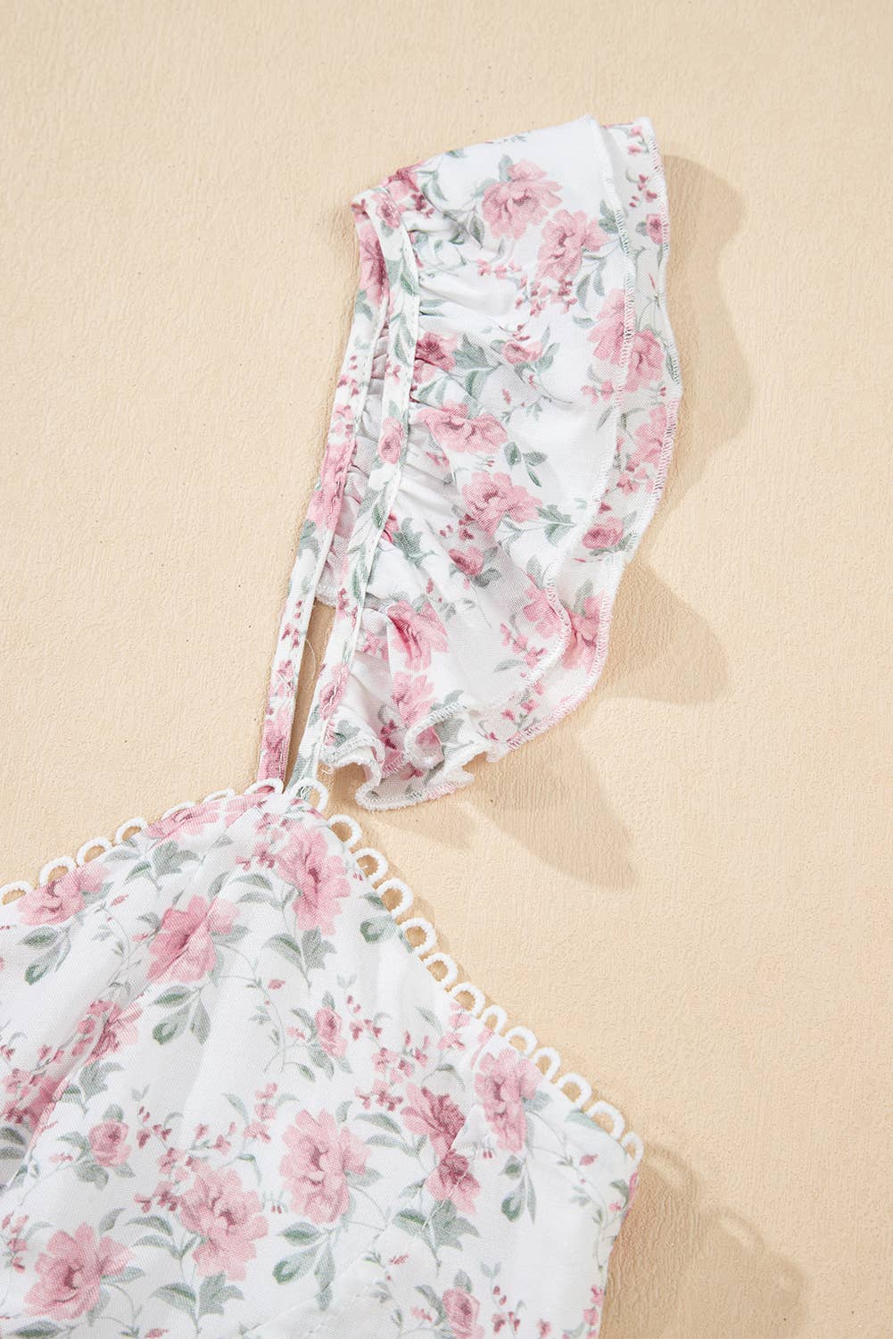 Floral Flutter Peplum Tank Top: