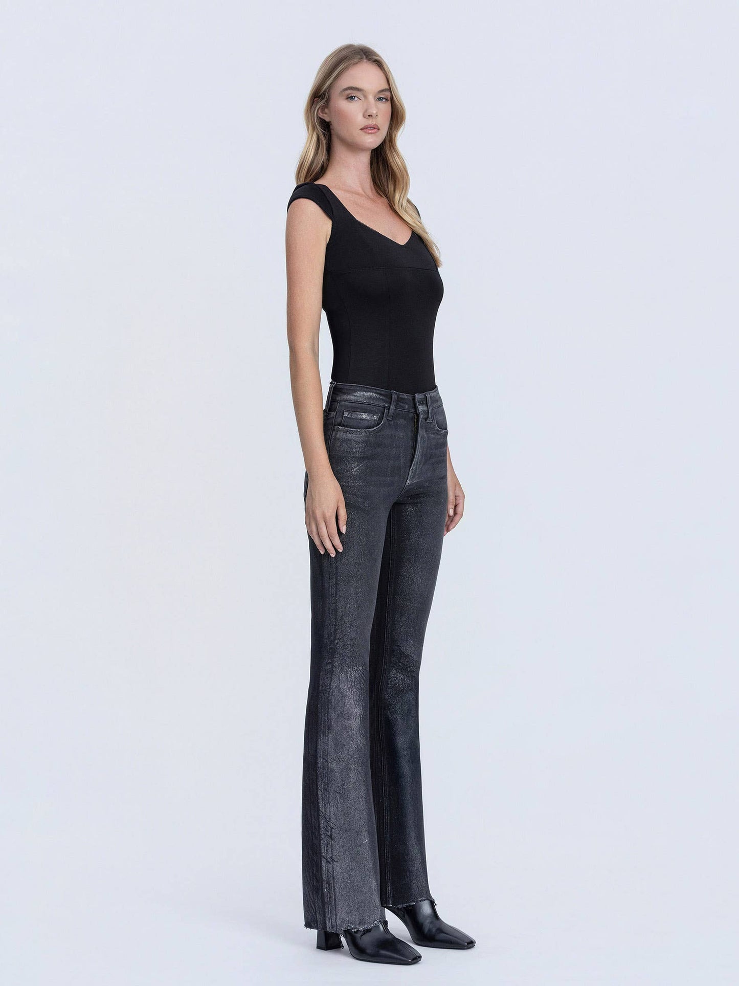 High Rise Metalic Black Bootcut