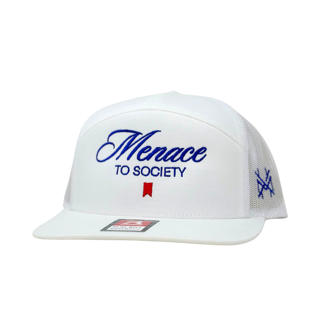 MHC Menace to Society Trucker Hat: White 6006 Yupoong