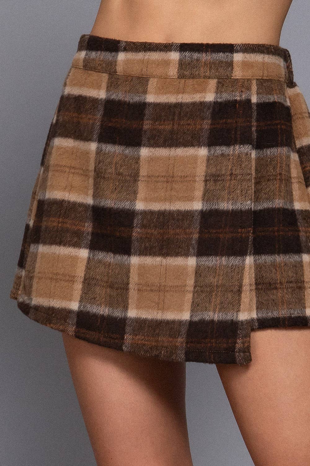 Wrap Plaid Jacquard Skort