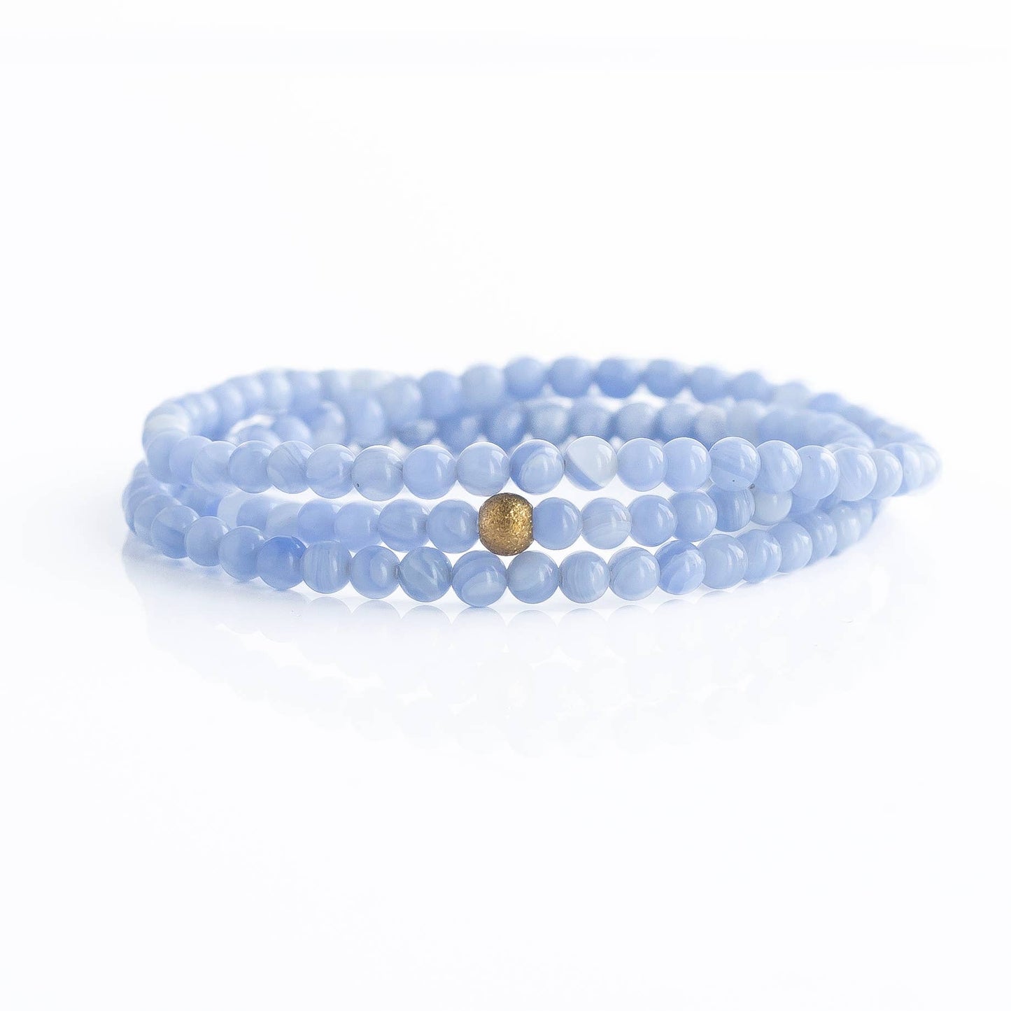 PACK-Gemstone Bracelets-4mm Wrap (24 Bracelets): White Agate