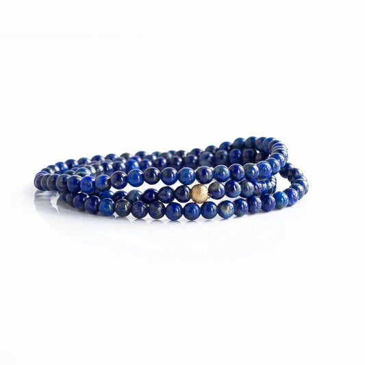 PACK-Gemstone Bracelets-4mm Wrap (24 Bracelets): Lapis Lazuli