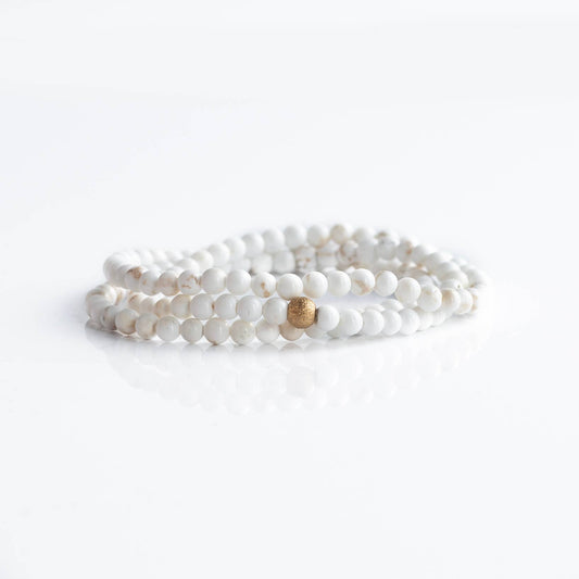 PACK-Gemstone Bracelets-4mm Wrap (24 Bracelets): Howlite