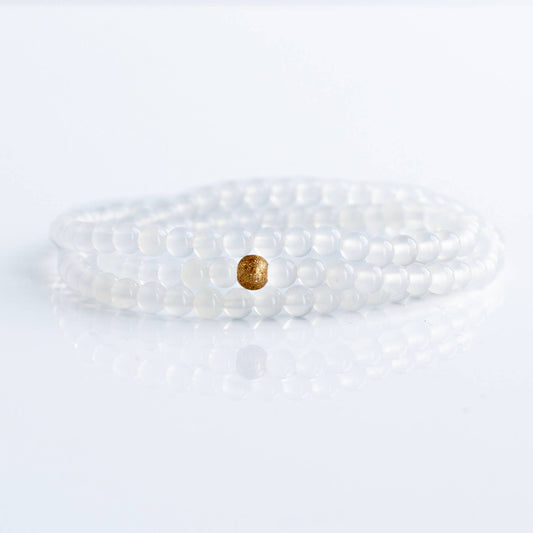 PACK-Gemstone Bracelets-4mm Wrap (24 Bracelets): White Agate