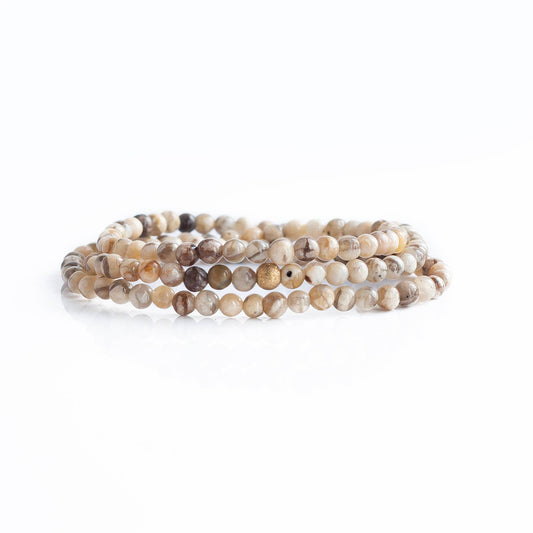 PACK-Gemstone Bracelets-4mm Wrap (24 Bracelets): Feldspar