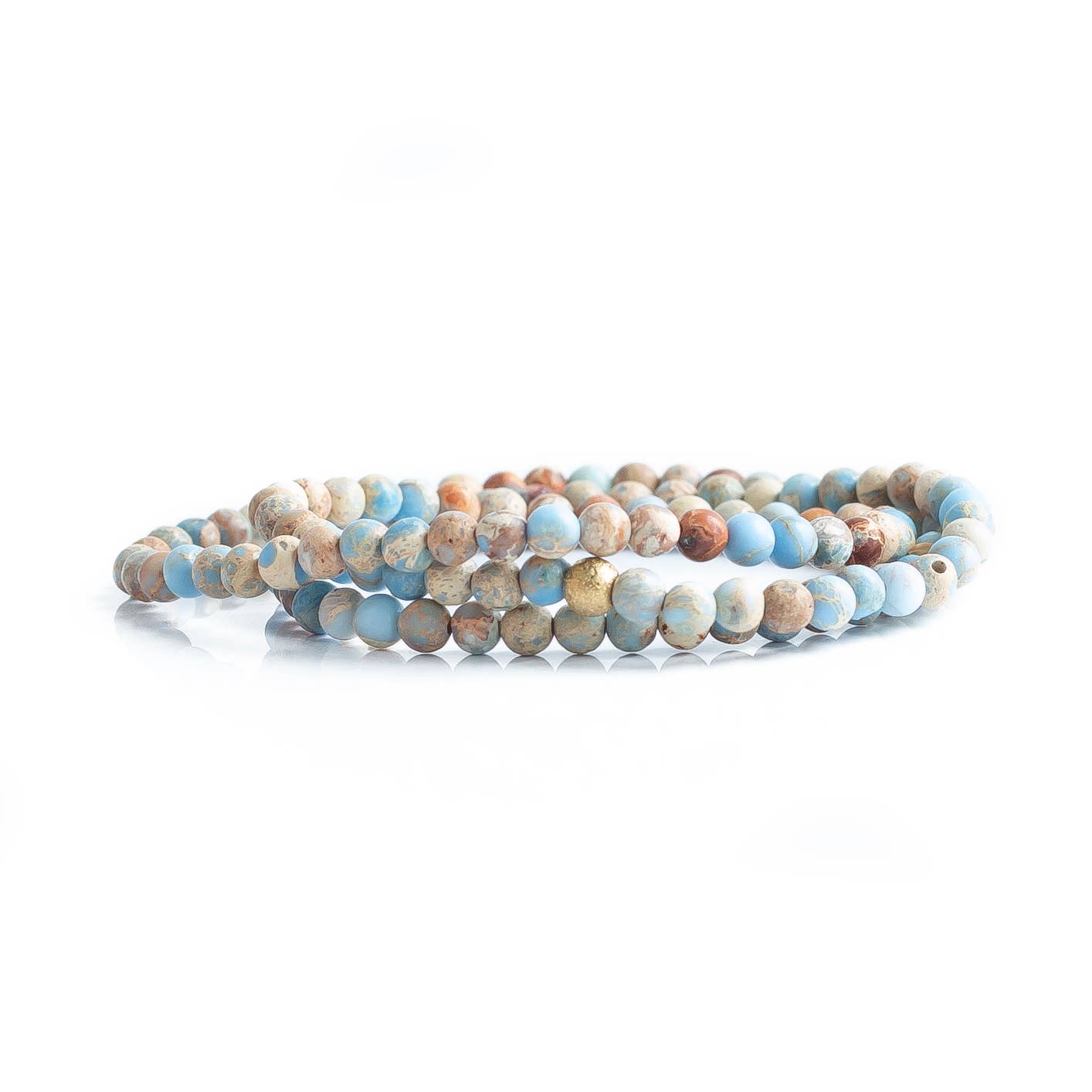PACK-Gemstone Bracelets-4mm Wrap (24 Bracelets): Blue Jasper