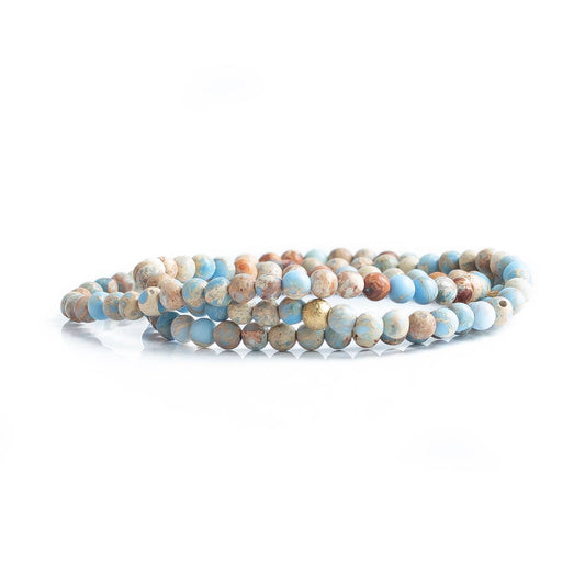PACK-Gemstone Bracelets-4mm Wrap (24 Bracelets): Blue Jasper