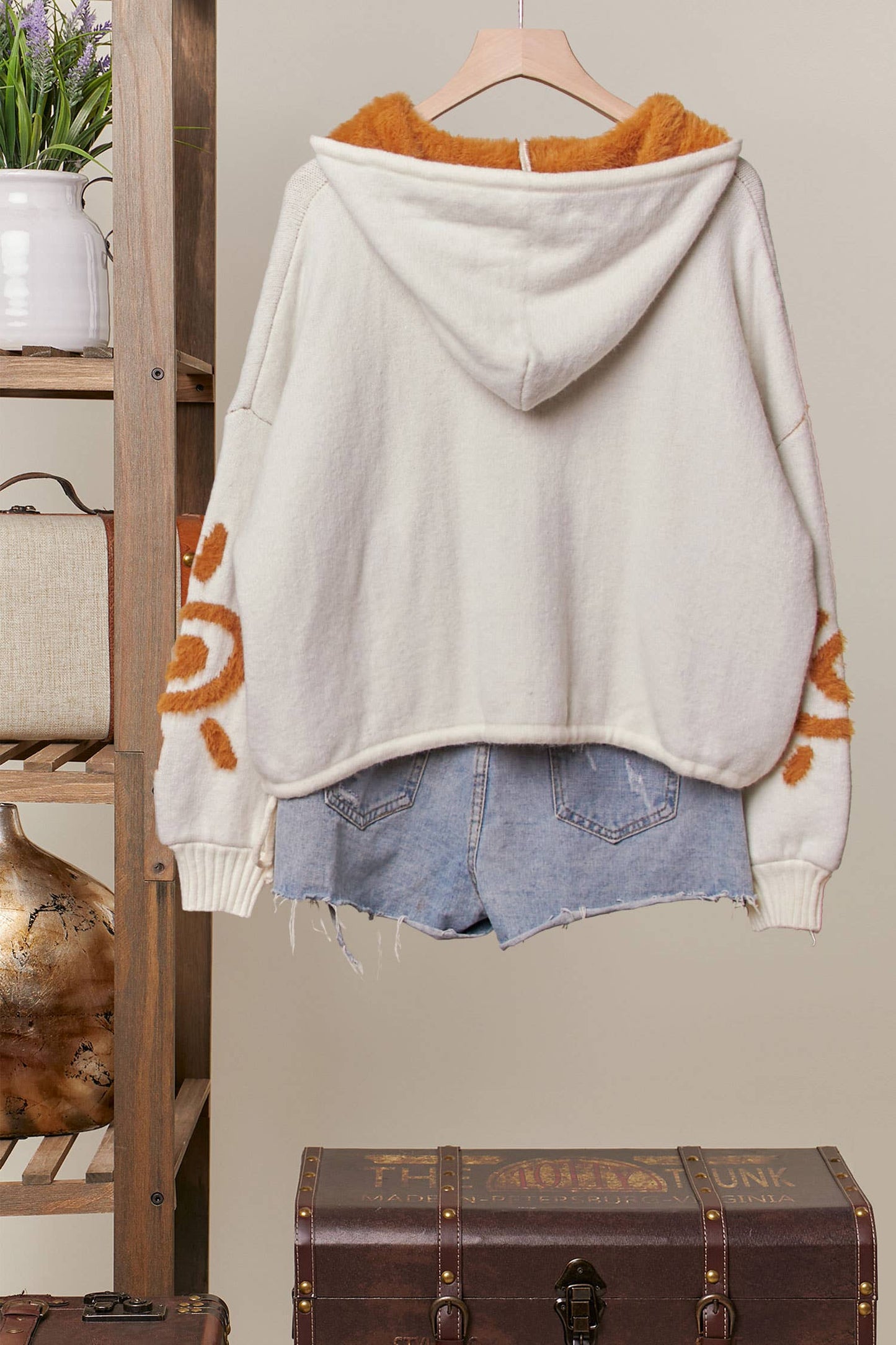 Sun Patched Loose Fit Hoodie Sweater