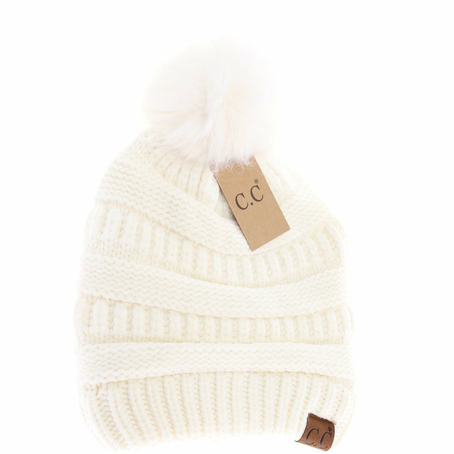 Super Soft Fur Pom C.C Beanie