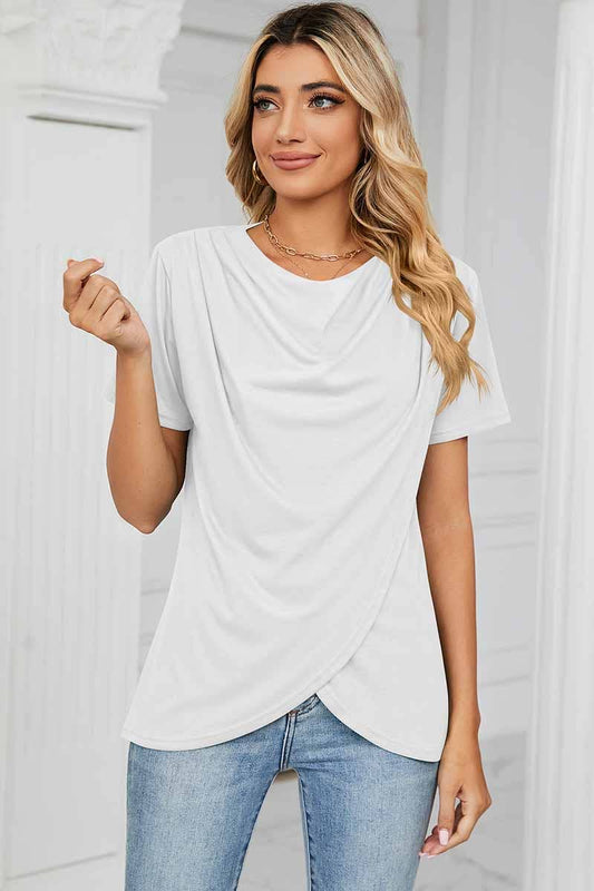 TULIP SHAPE LOUND NECK RUFFED LOOSE TOP