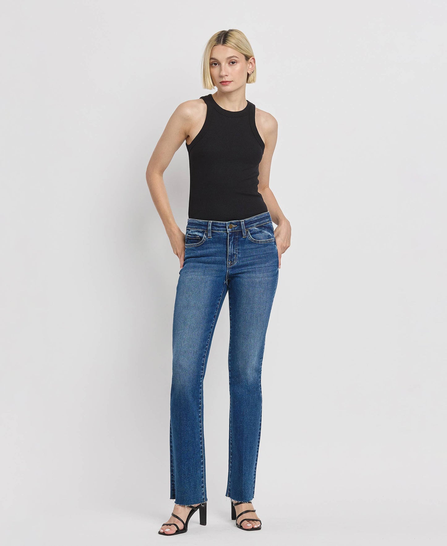 MID RISE SLIM BOOTCUT JEANS