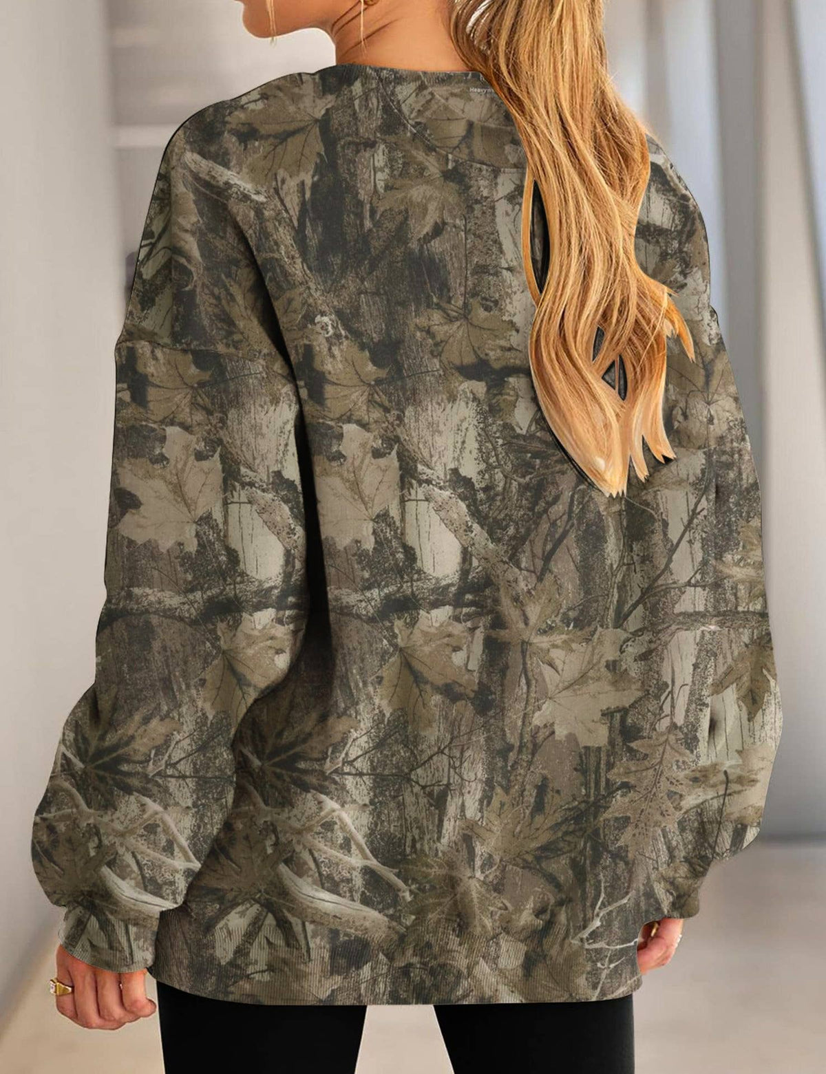 Western rustic woodland camo crewneck sweatshirt