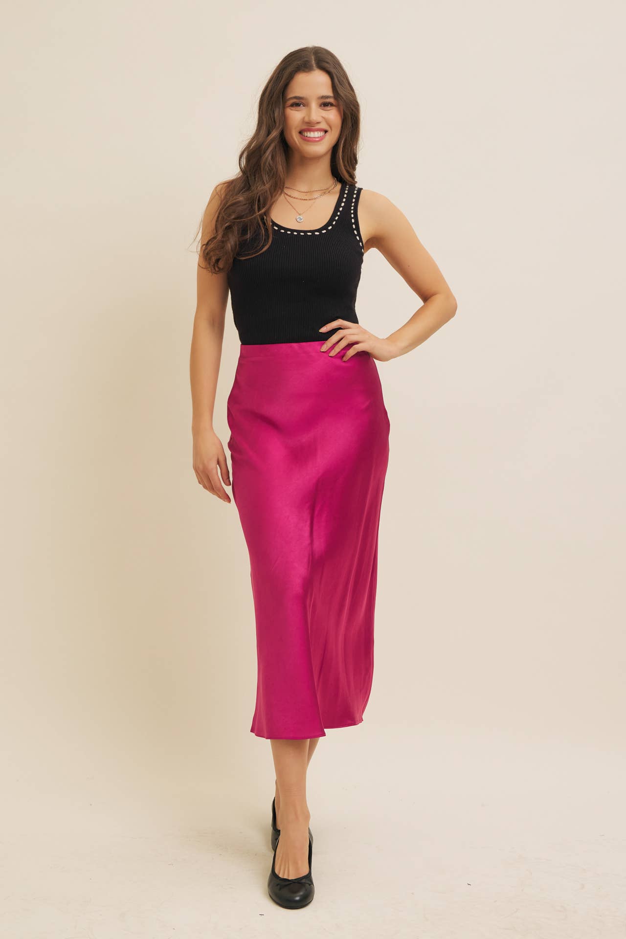 High Quality Thick Silky Satin Bias Cut Maxi Skirt
