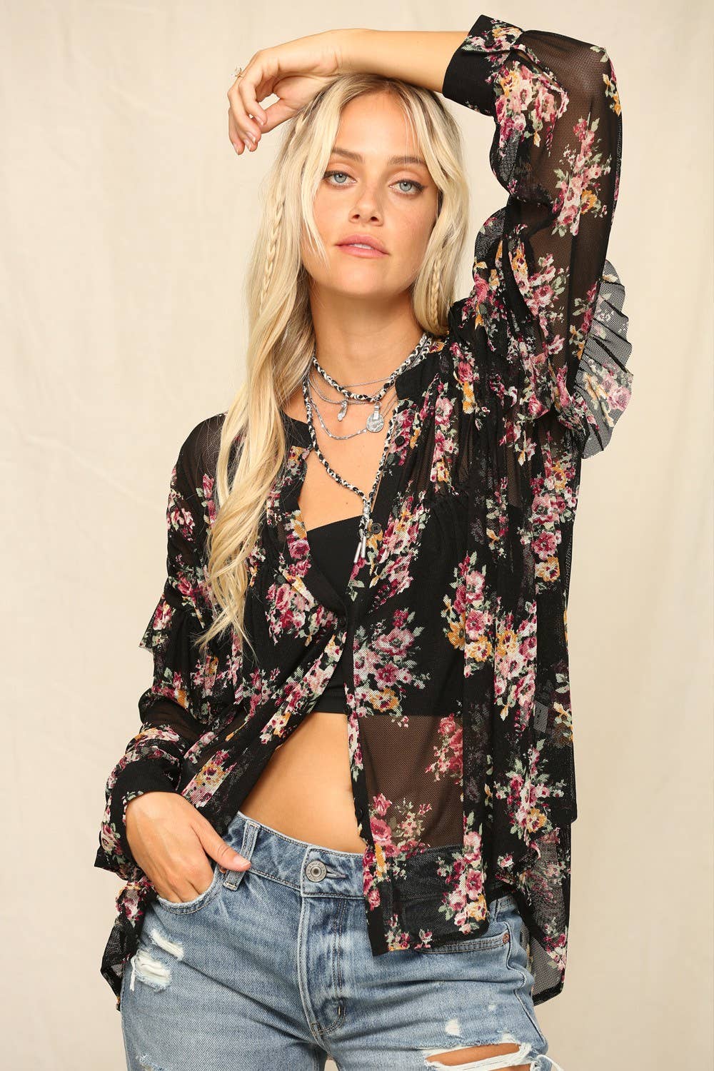 Button Front Design With Smock