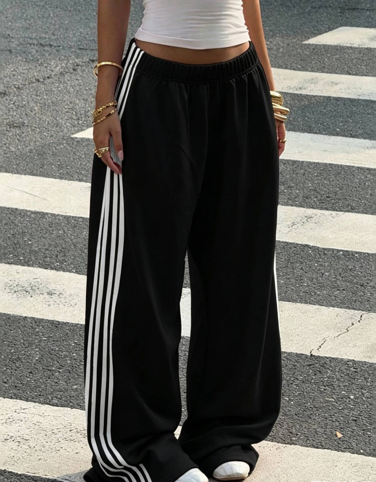 Stripe Baggy Track Pants