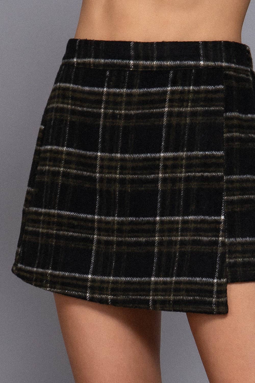 Wrap Plaid Jacquard Skort