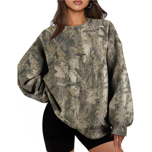Western rustic woodland camo crewneck sweatshirt