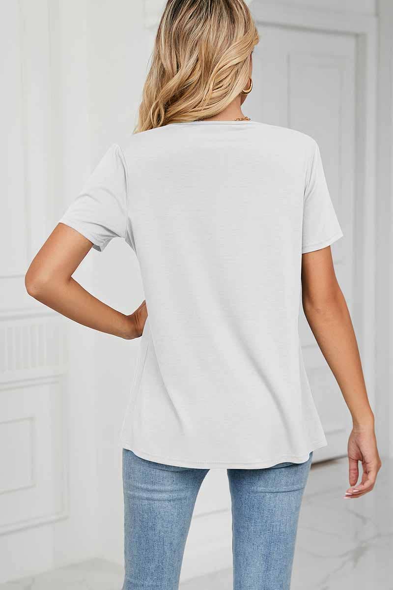 TULIP SHAPE LOUND NECK RUFFED LOOSE TOP