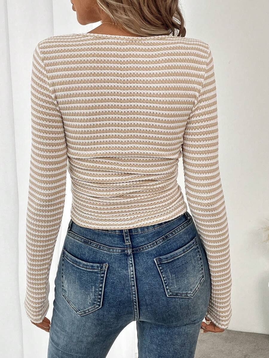Square Neck Slim Fit Knit Top