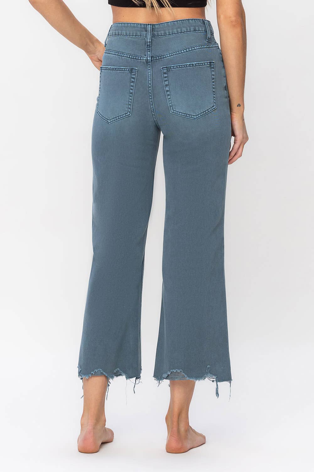 90s vintage crop flare jean