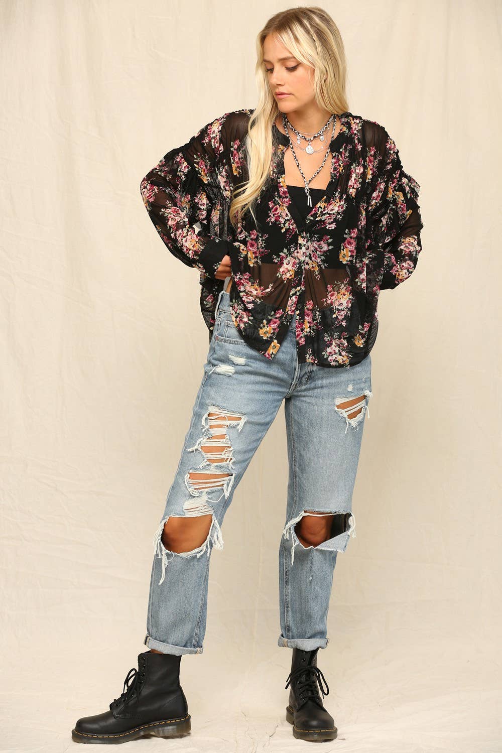 Button Front Design With Smock