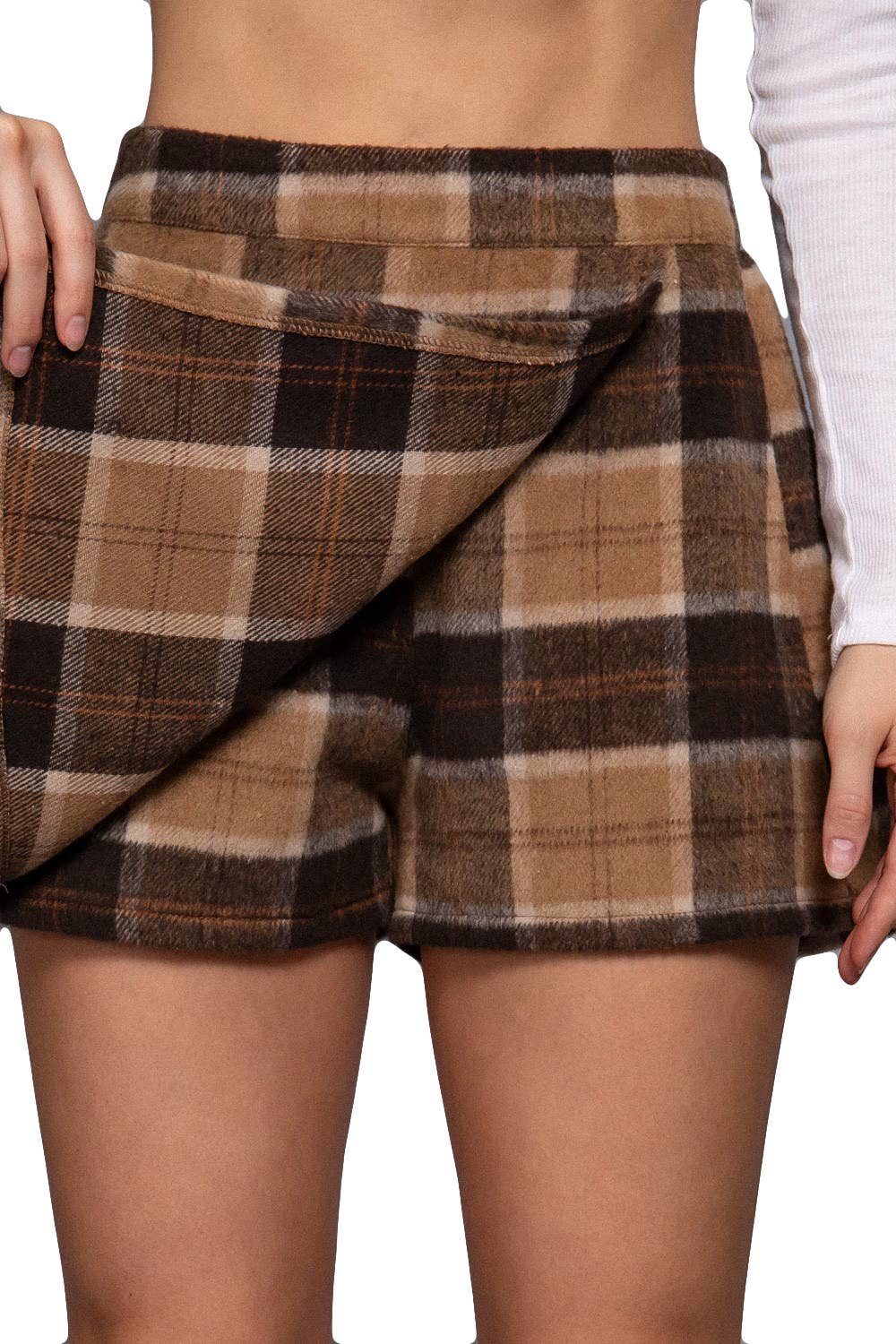 Wrap Plaid Jacquard Skort