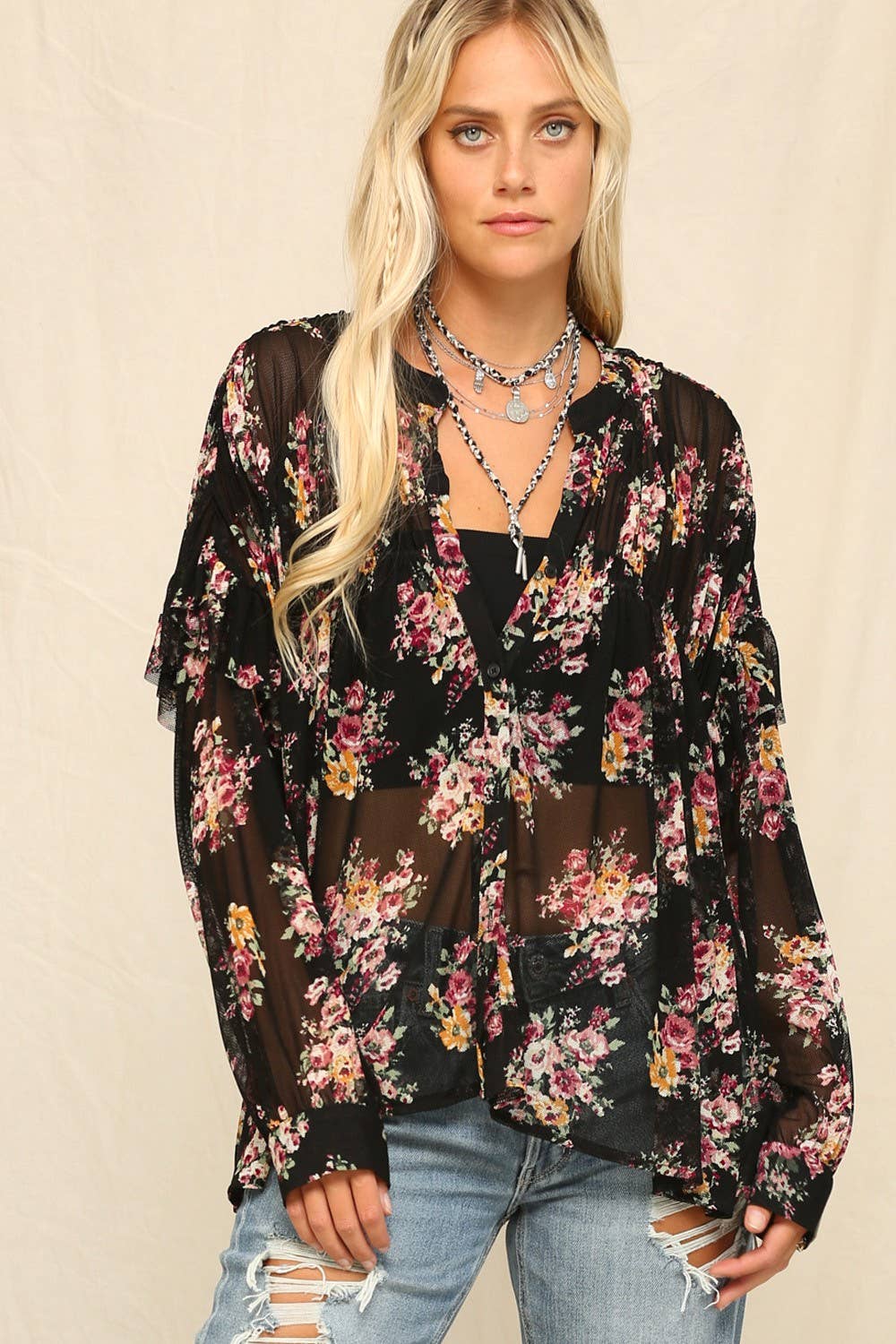 Button Front Design With Smock