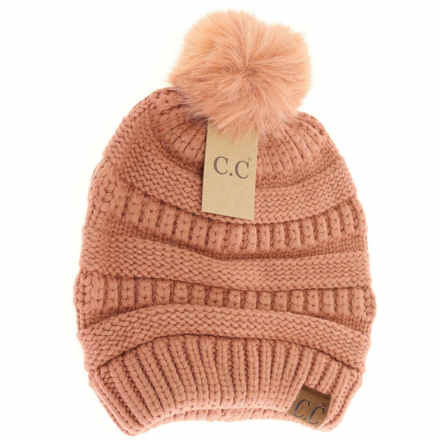 Super Soft Fur Pom C.C Beanie