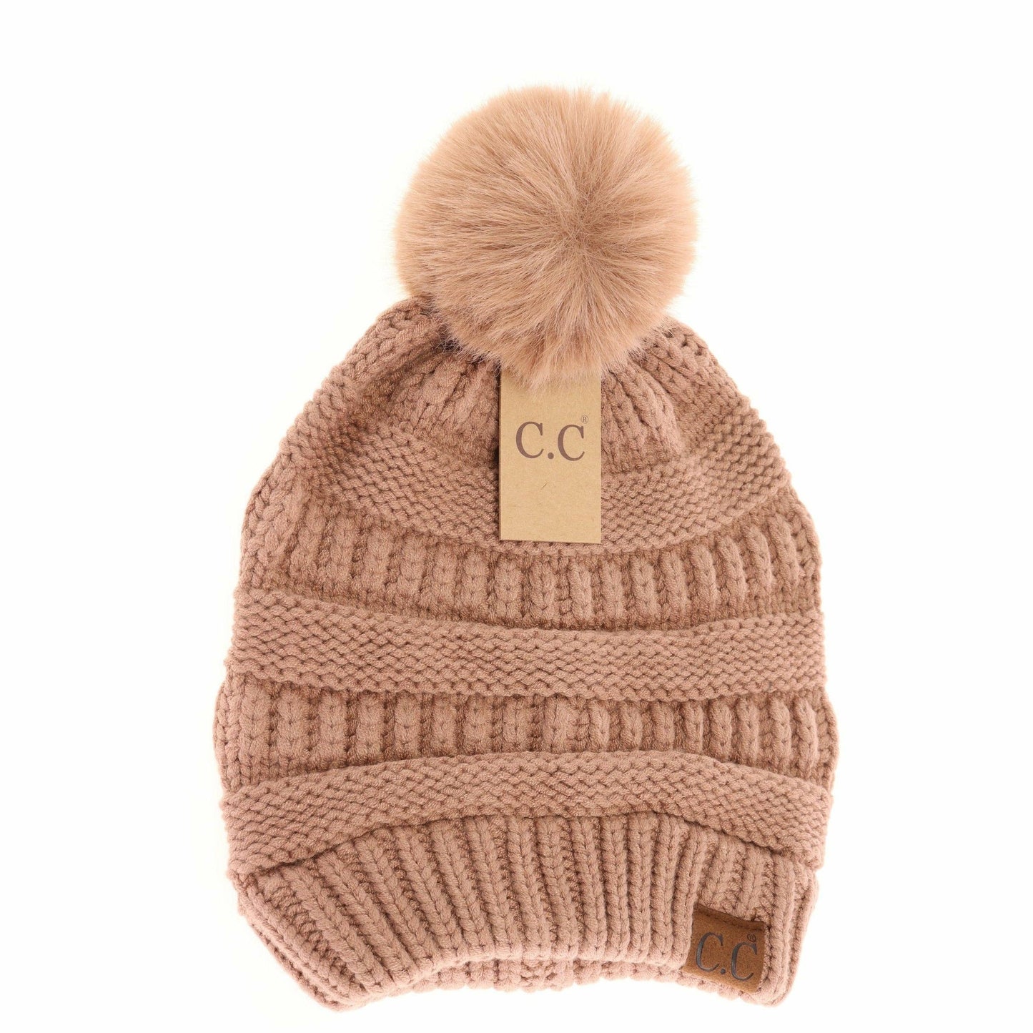 Super Soft Fur Pom C.C Beanie