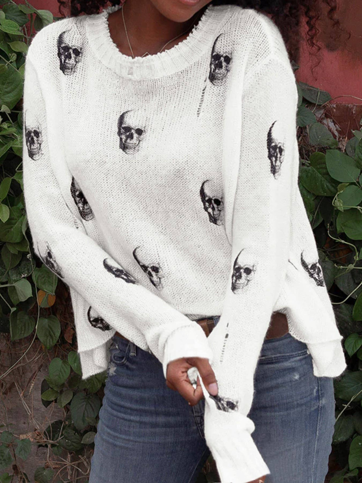 Skull Print Sweater