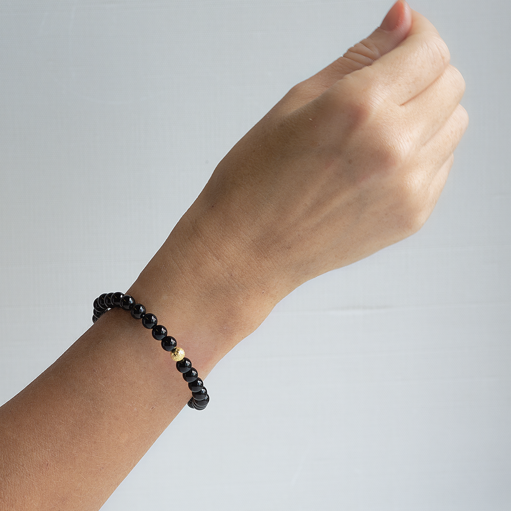 Black Agate Gemstone Stack