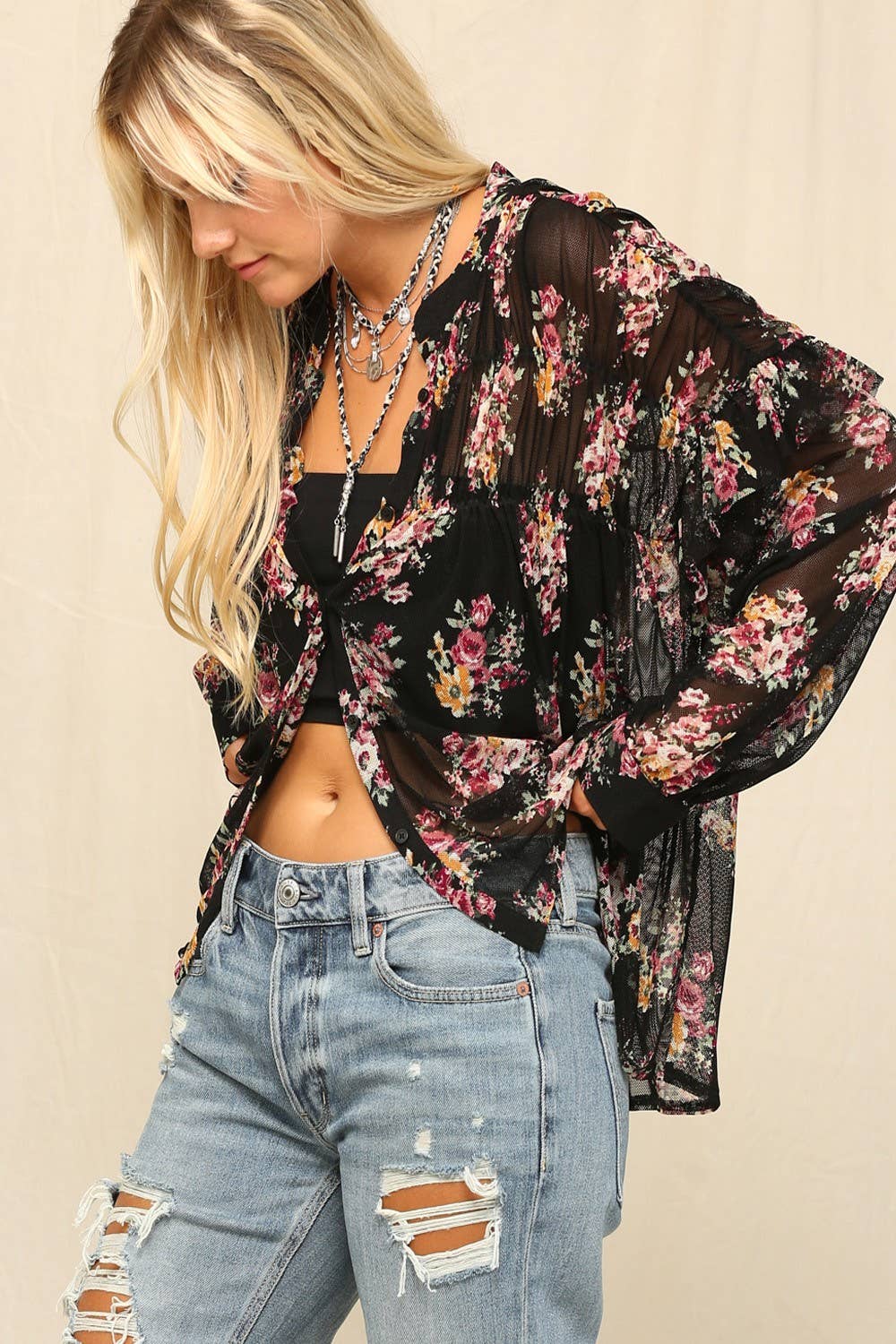 Button Front Design With Smock