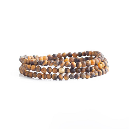 PACK-Gemstone Bracelets-4mm Wrap (24 Bracelets): Tiger Eye